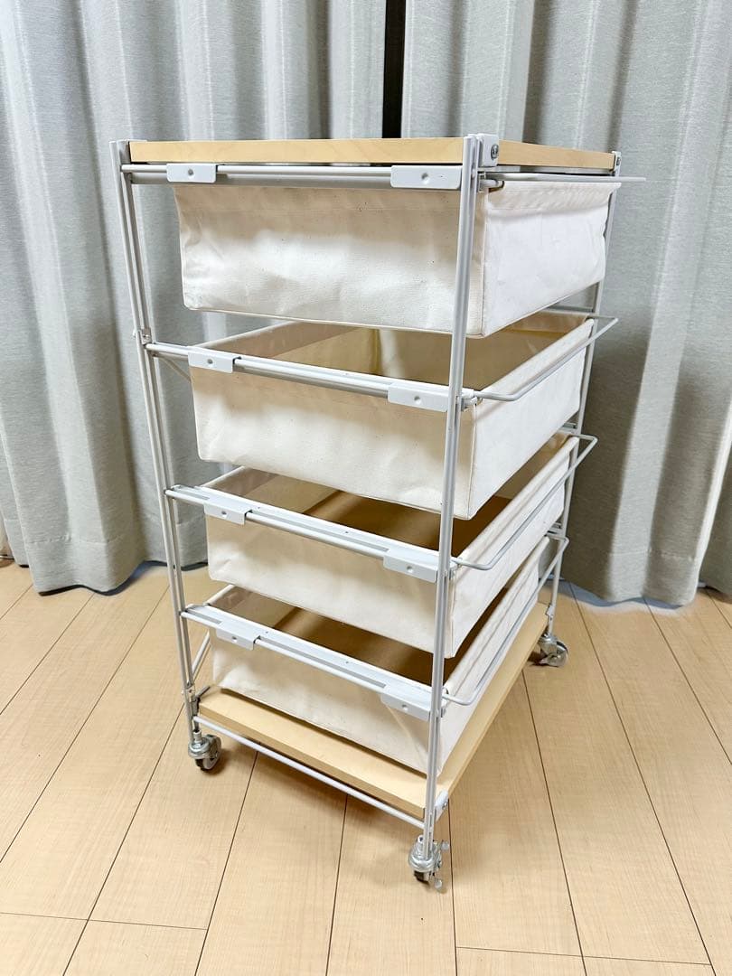 無印良品 スチールユニットシェルフ キャンバスバスケットセット ライトグレー