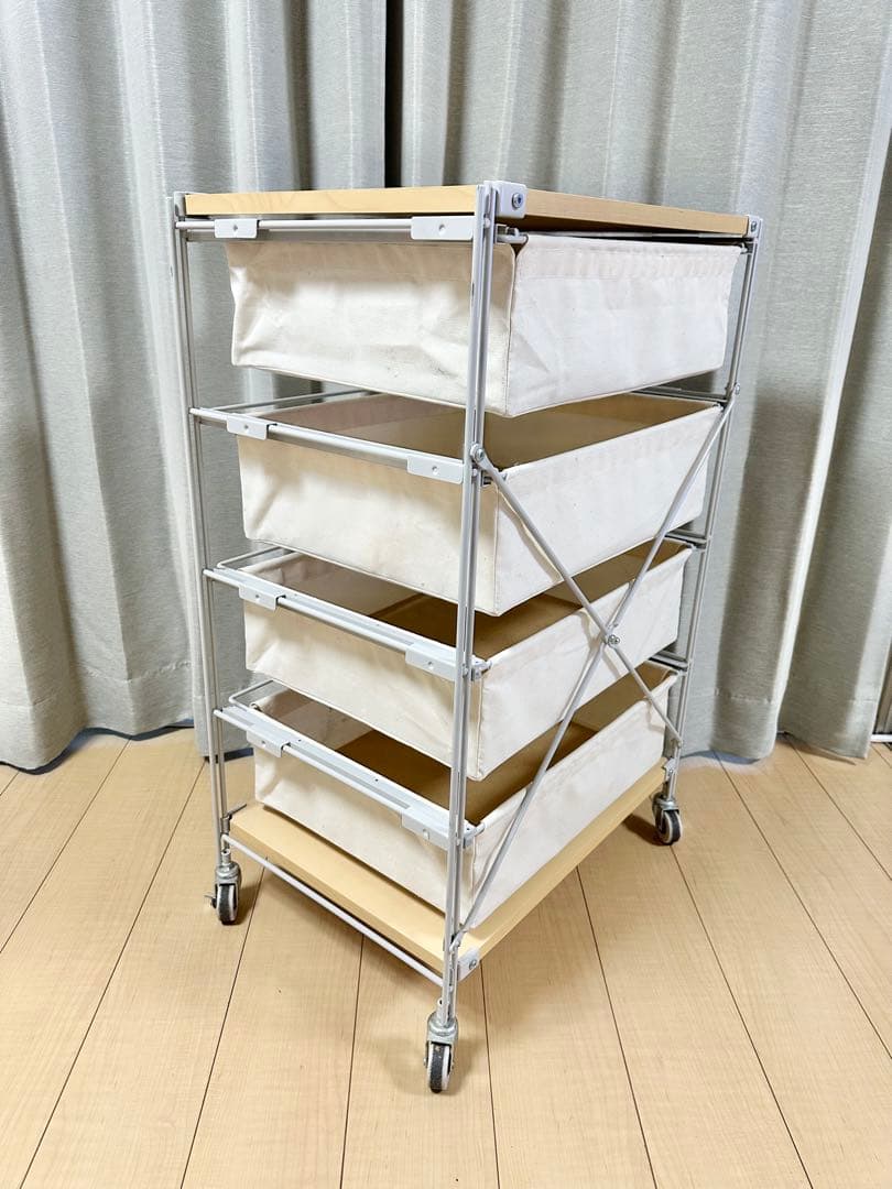 無印良品 スチールユニットシェルフ キャンバスバスケットセット ライトグレー