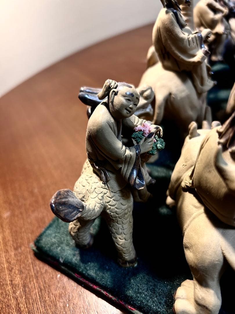 中国美術　工芸品 石湾人形　神獣八仙　(大)