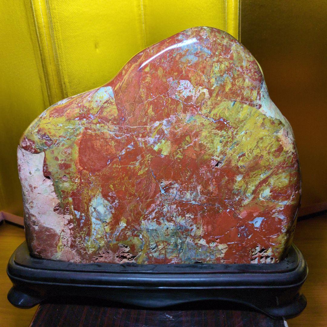 佐渡赤玉石 大サイズ 約9.2kg 天然石 鑑賞石 水石 希少 レア 台座付き