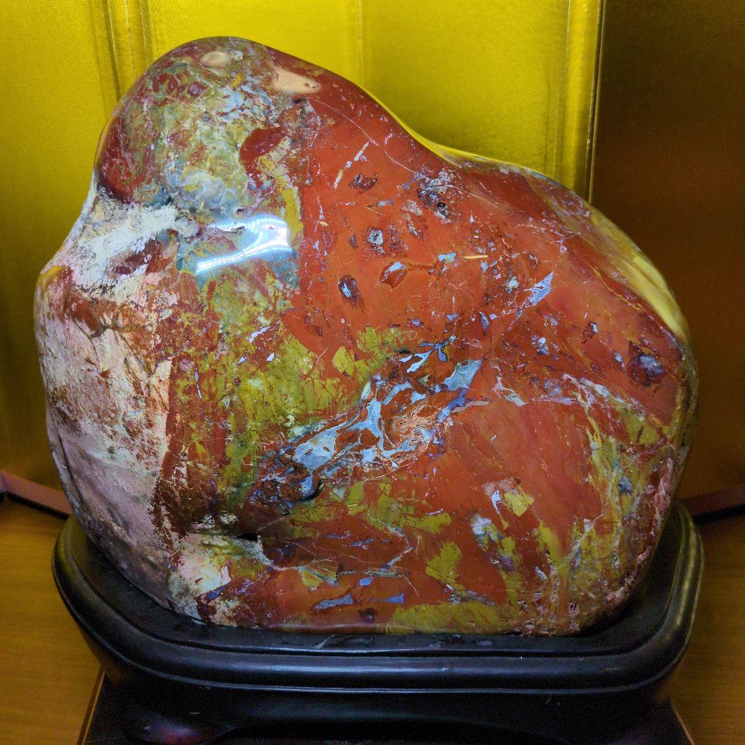 佐渡赤玉石 大サイズ 約9.2kg 天然石 鑑賞石 水石 希少 レア 台座付き