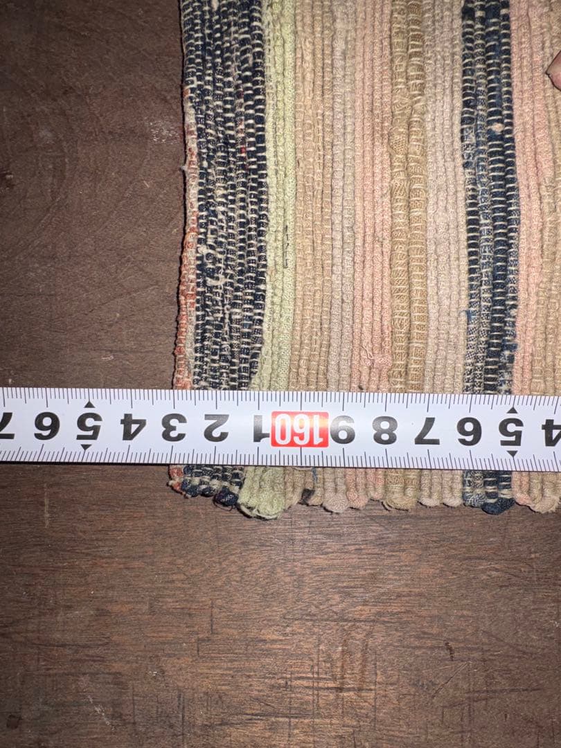 古布 裂織 34×163cm ボロ　アンティーク　ヴィンテージ　裂き織り