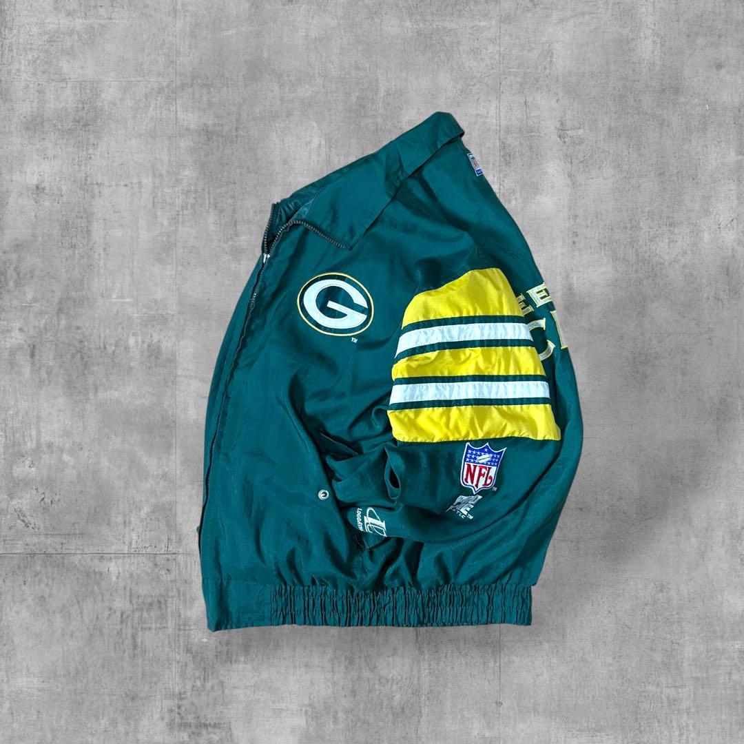 【90s】 NFLパッカーズロゴアスレチッ クナイロンジャケット刺繍グリーンL相