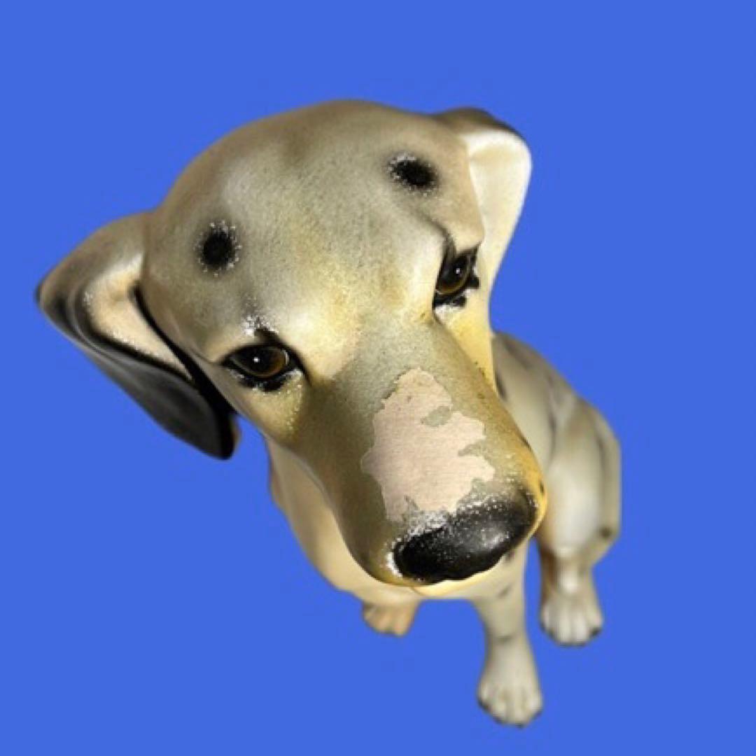 大型陶器犬置物 ダルメシアン風 高さ41cm 経年美 送料込み