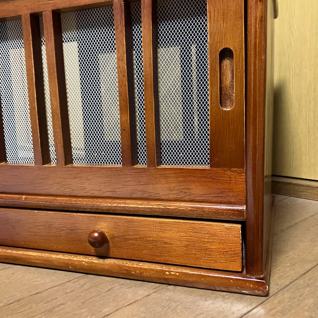 蝿帳/蠅帳 両面開き 引き出し付き 棚/食器棚 家具