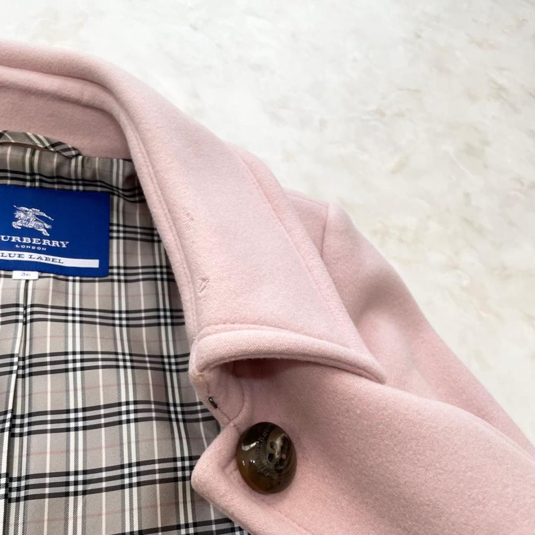 BURBERRY BLUE LABEL ロングコート ピンク　S アンゴラ混