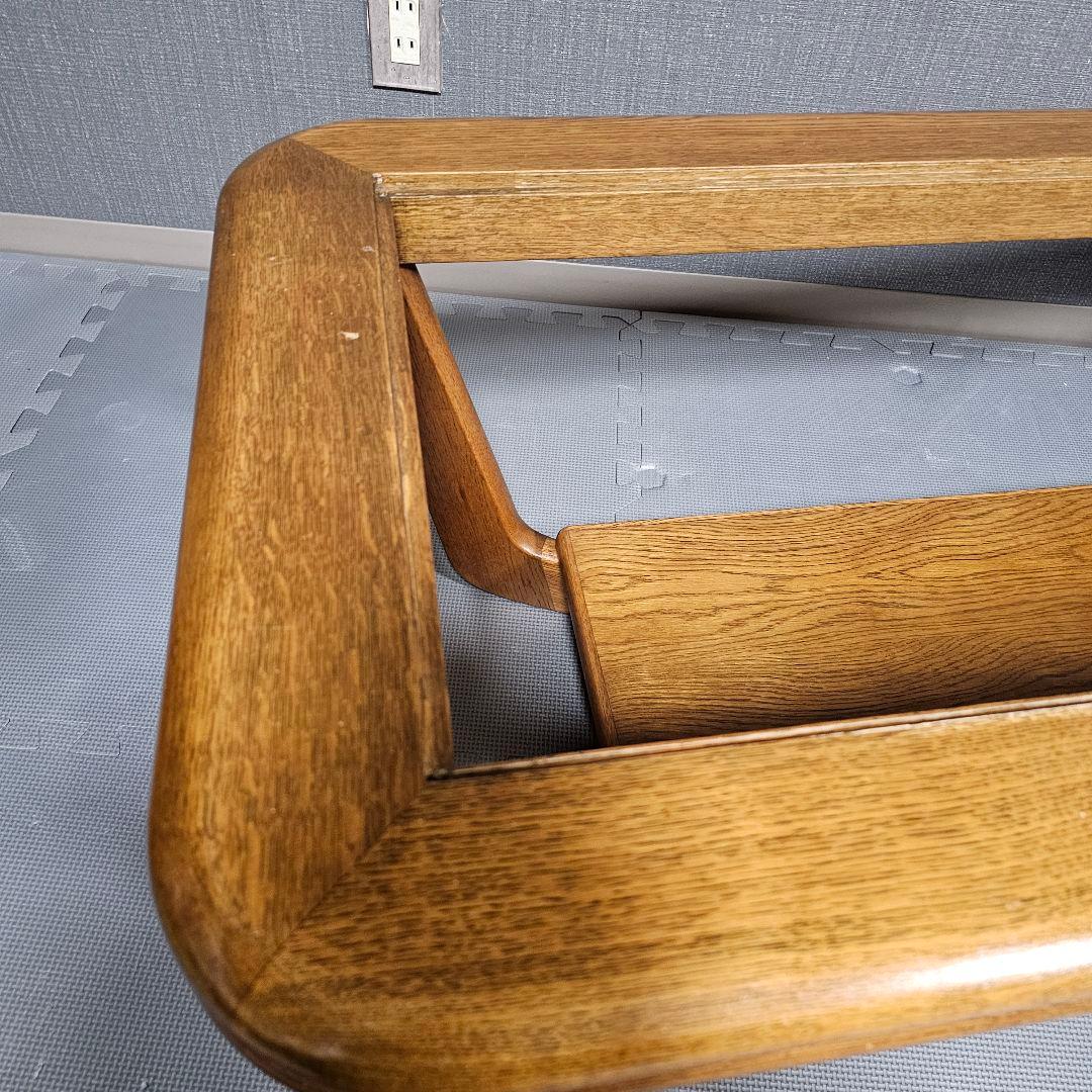 浜本工芸 アンティーク 天然木 ガラスセンターテーブル