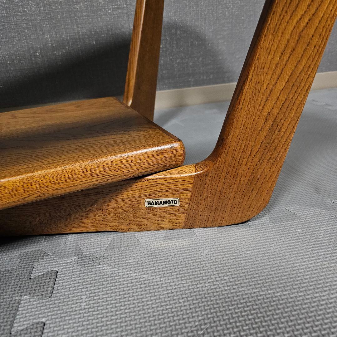 浜本工芸 アンティーク 天然木 ガラスセンターテーブル