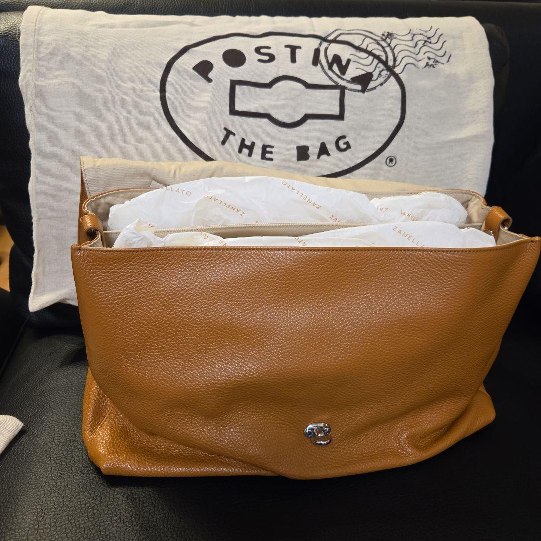 新品　ザネラート　ポスティーナL　キャメル　ショルダーバック