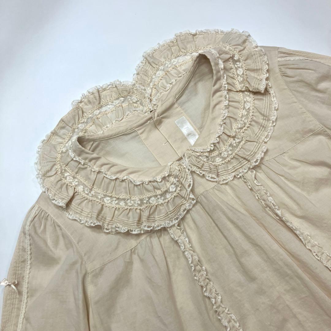 ピンクハウス 生成 レース使い 綿ローンブラウス