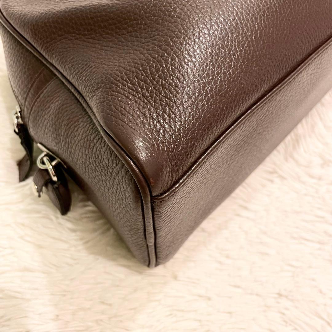 良品★SOMES SADDLE ミニボストンバッグ シボレザー ダークブラウン