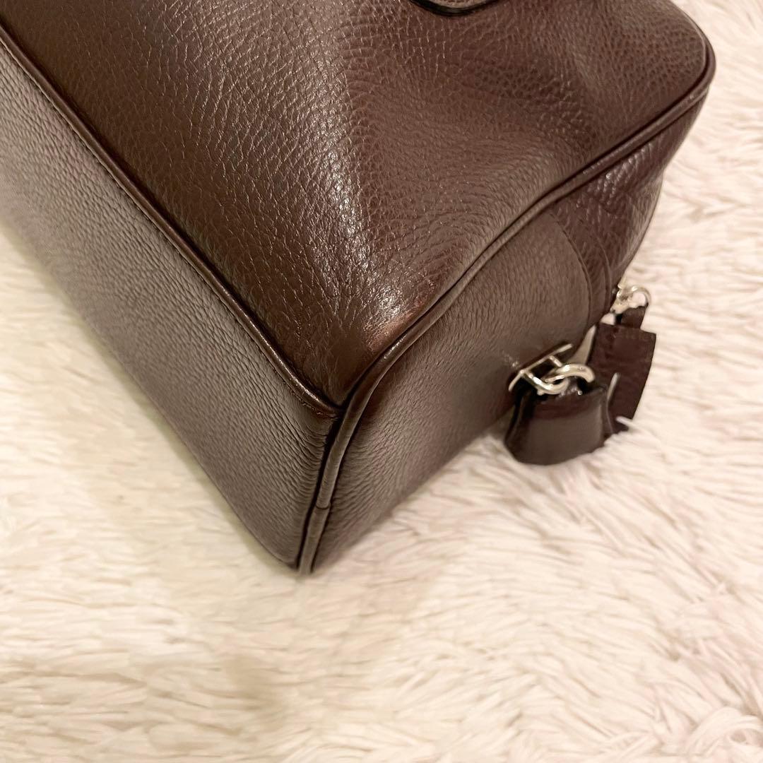 良品★SOMES SADDLE ミニボストンバッグ シボレザー ダークブラウン