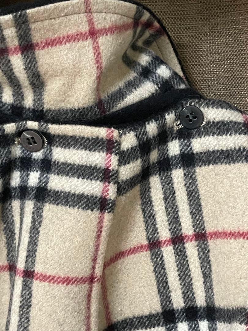 【極美品】BURBERRY LONDONカシミア混ウールロングコートフード付き