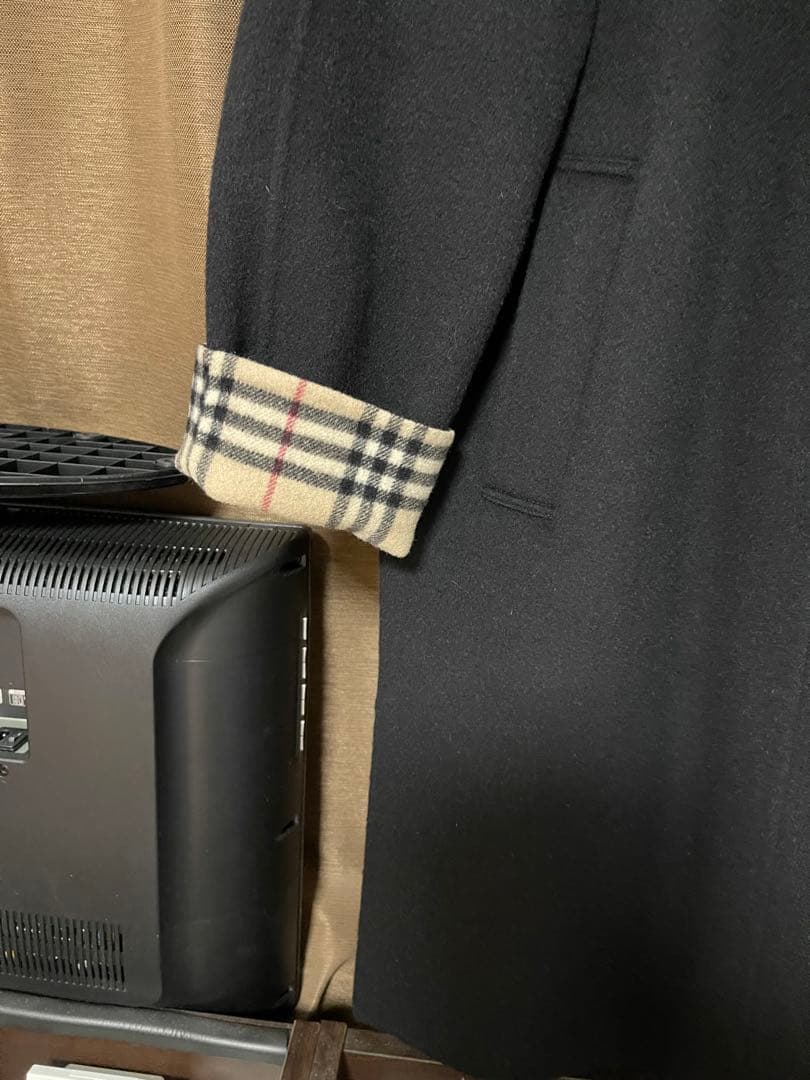 【極美品】BURBERRY LONDONカシミア混ウールロングコートフード付き