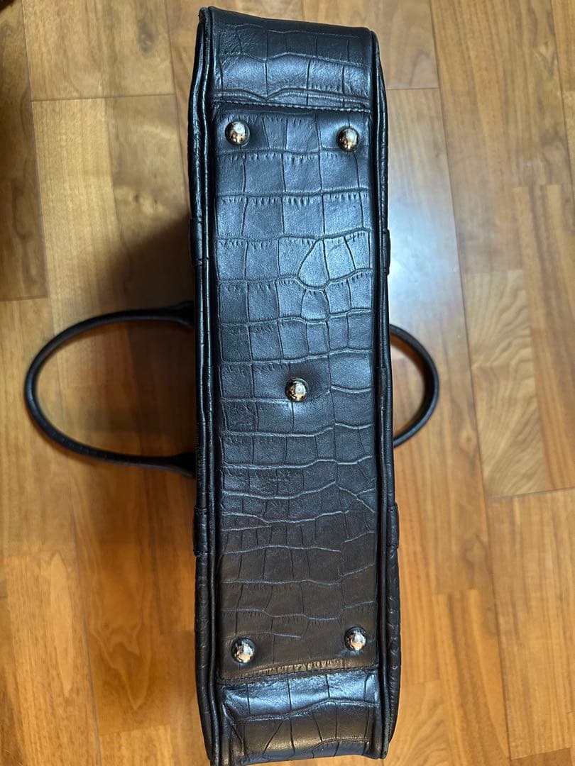 UNITED ARROWS クロコ型押し レザーブリーフケース ビジネスバッグ