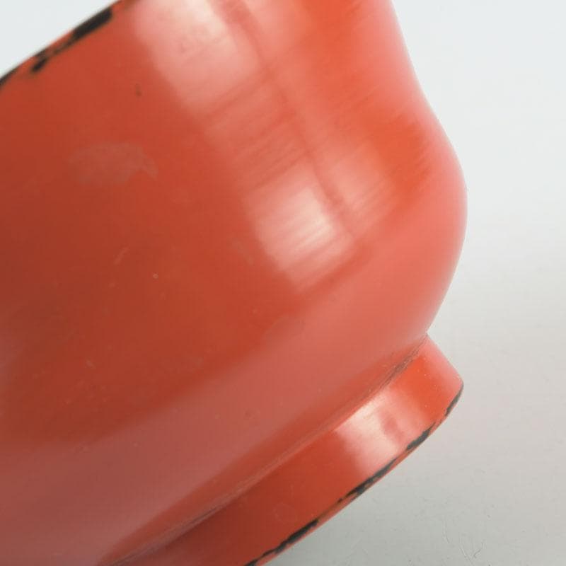 木地師　三代　村瀬治兵衛作　朱塗　盃　ぐい呑　共箱　V　9883