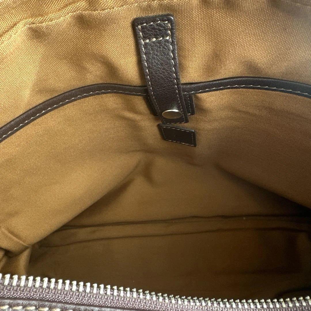 土屋鞄ブラウンレザーショルダーバッグ