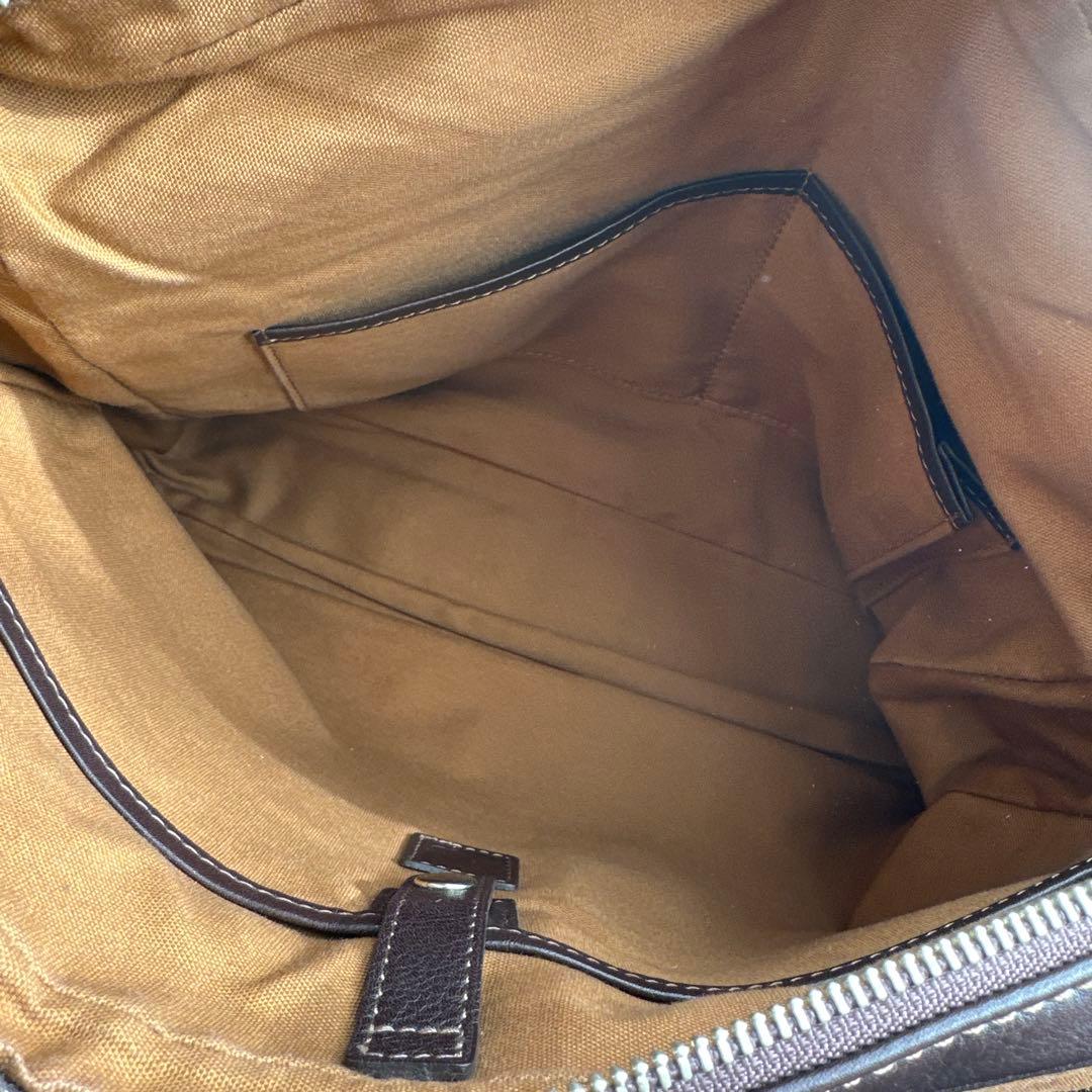 土屋鞄ブラウンレザーショルダーバッグ