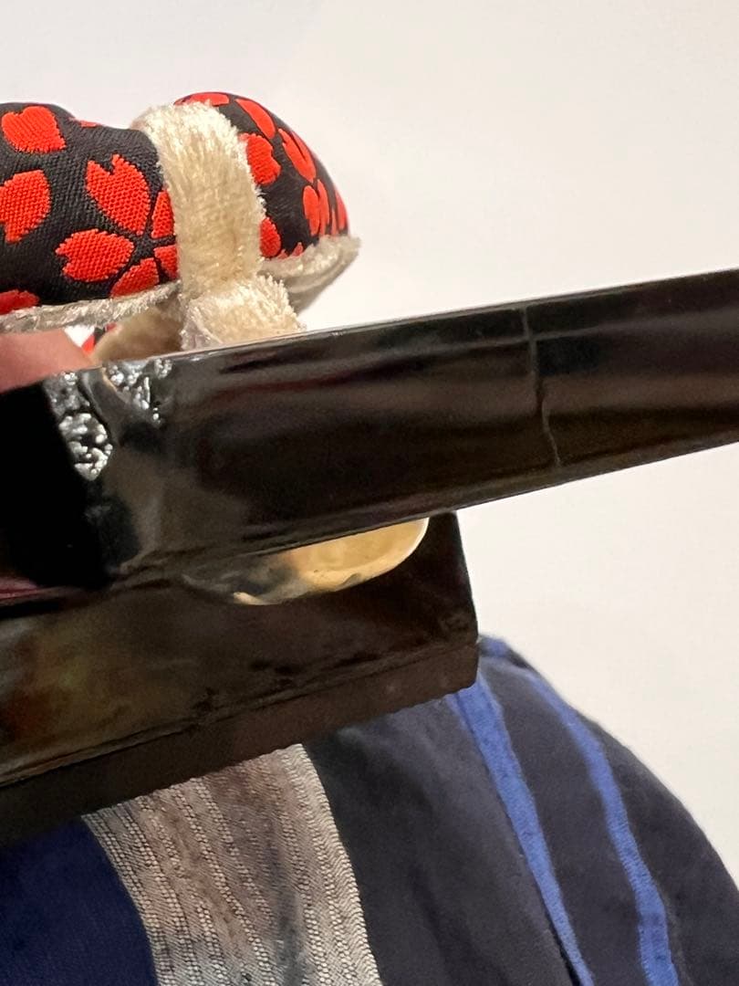 白地に藍色　綿麻浴衣