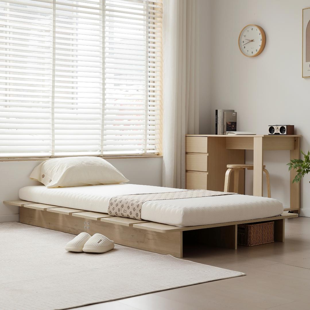 超人気！【幅100cm】ベッド 脚付き おしゃれ 一人暮らし木目調Natural