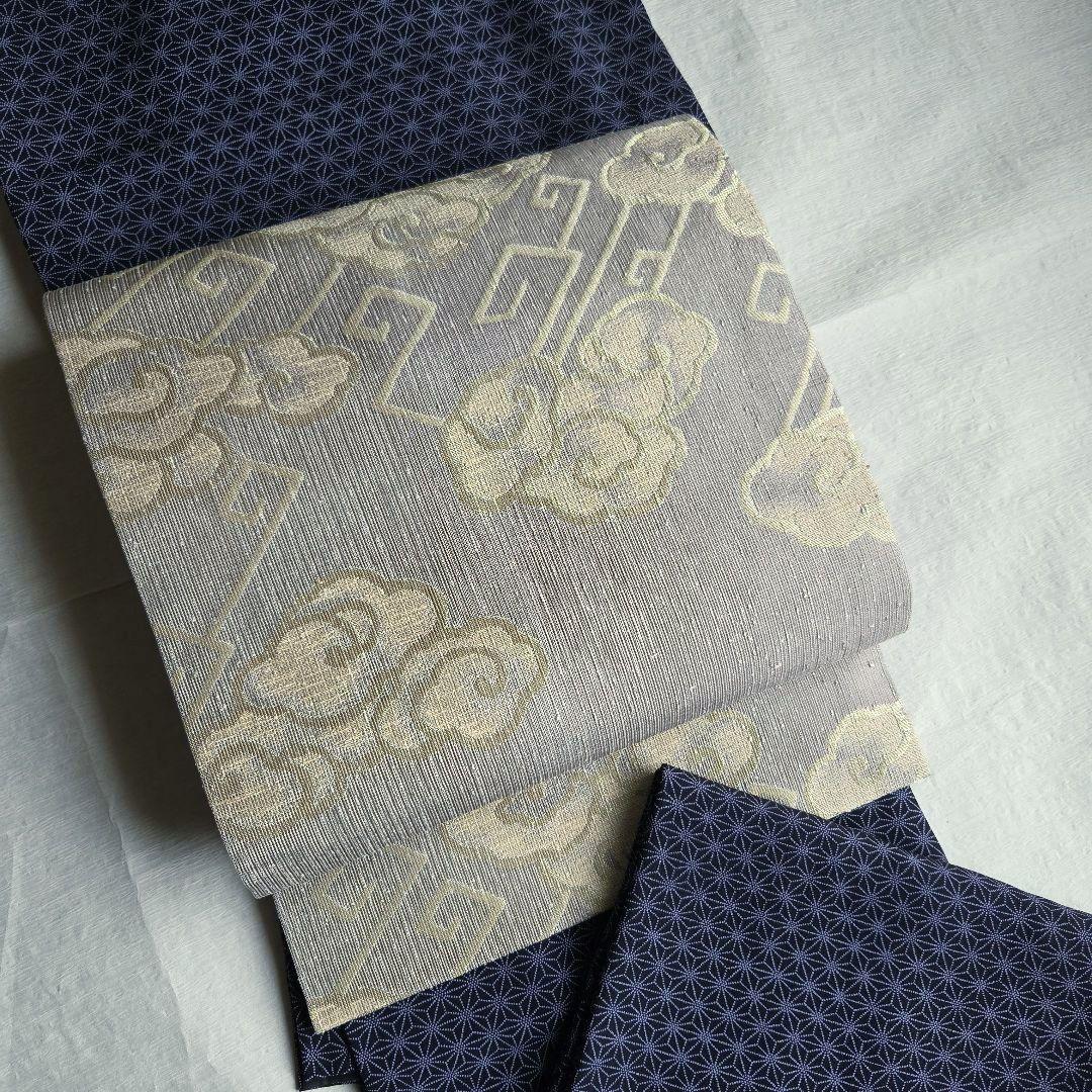 逸品を締める　洛風林　雷文の開き名古屋帯