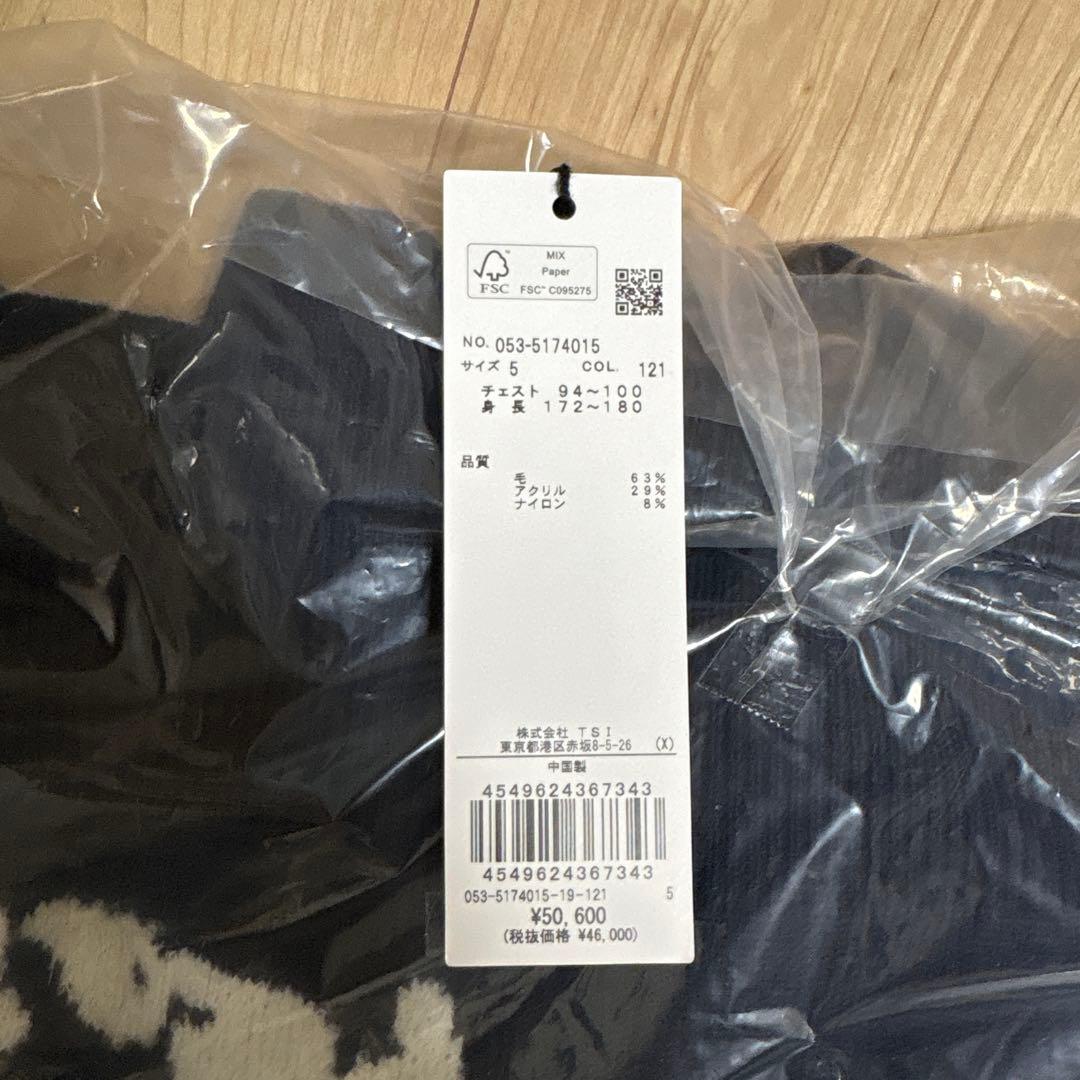 PEARLY GATES 天竺×ロゴインターシャ モックネックニットプルオーバー