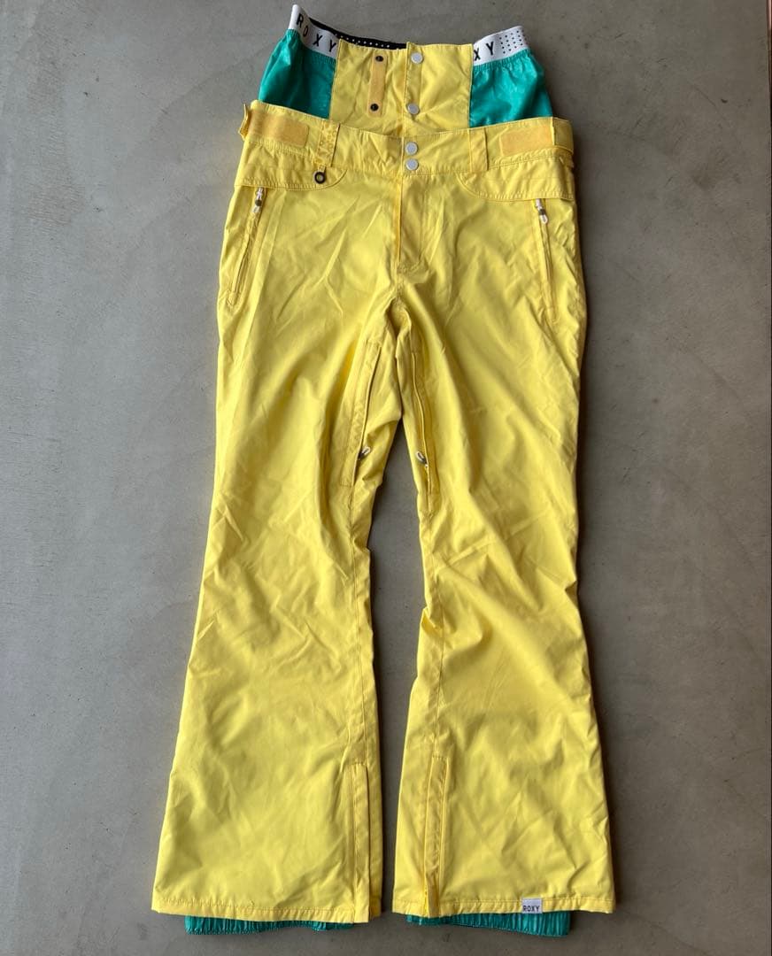 【ROXY】ロキシー　M　スノボ　スキー　ウェア　上下　セット　ピンク　イエロー