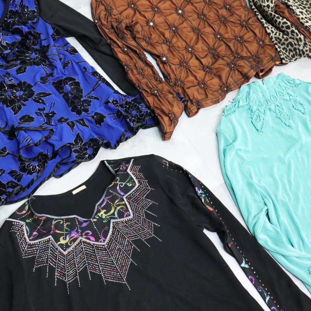 【美品 社交ダンス 衣装 レッスン着 まとめ売り】ブラウス トップス 25着