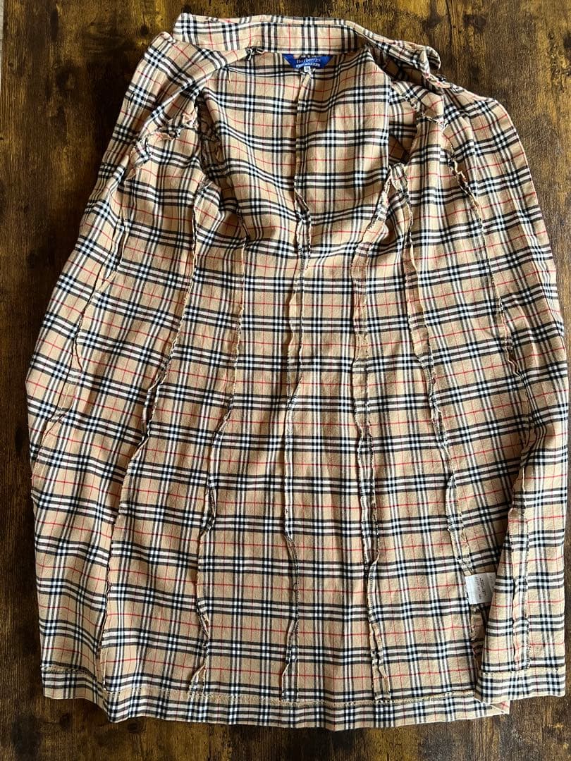 バーバリーブルーレーベル ロングシャツワンピース ノバチェック38