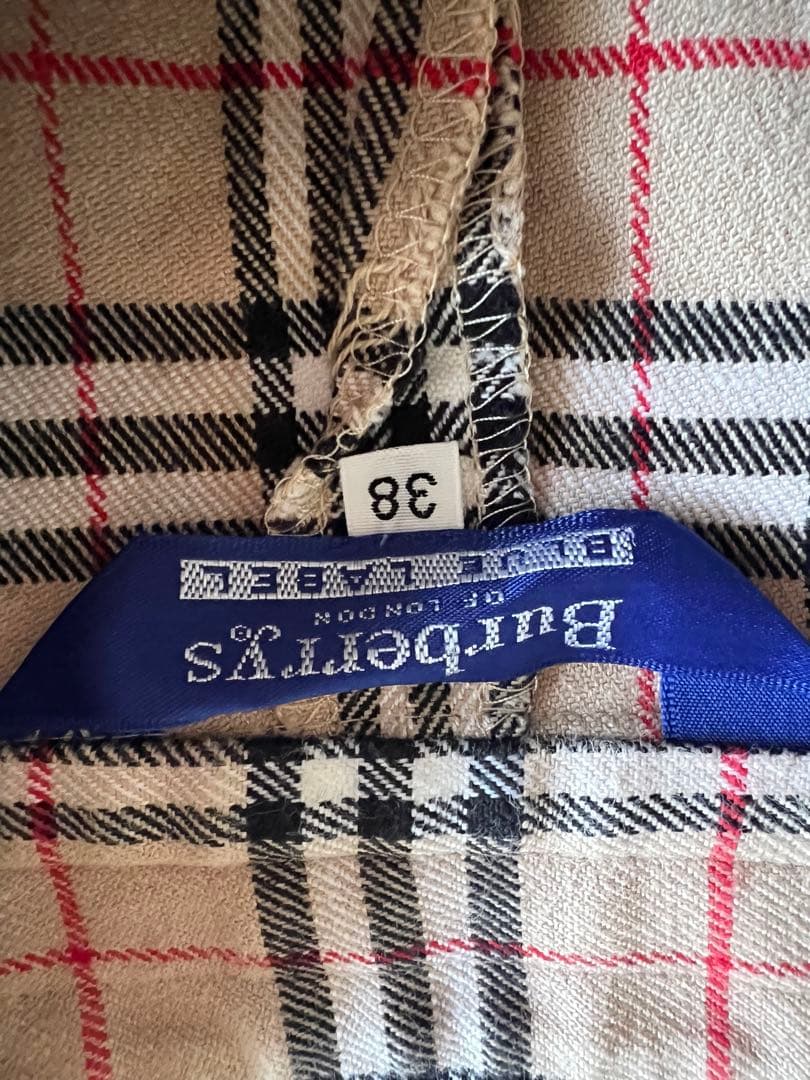 バーバリーブルーレーベル ロングシャツワンピース ノバチェック38