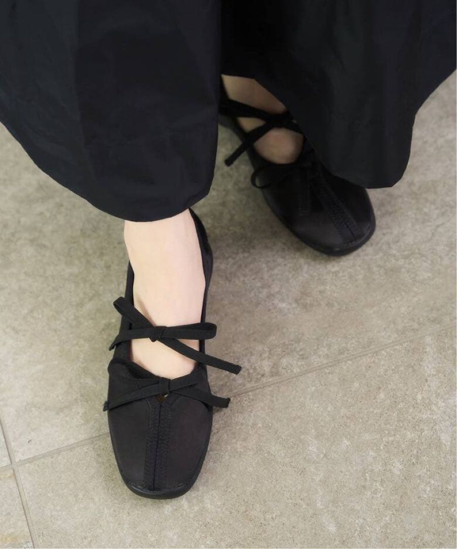 新品未使用 LE TALON Lダブルリボンバレリーナ ブラック 24.0