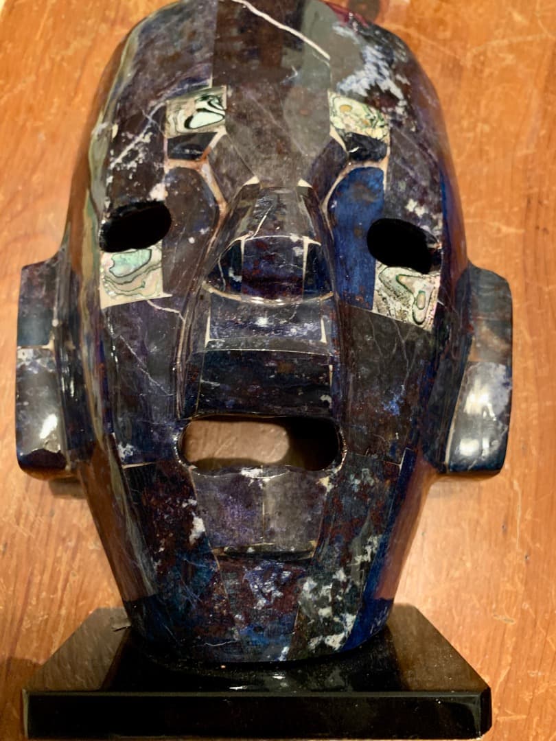 【希少】石仮面の置物（大）　メキシコ　遺跡関係