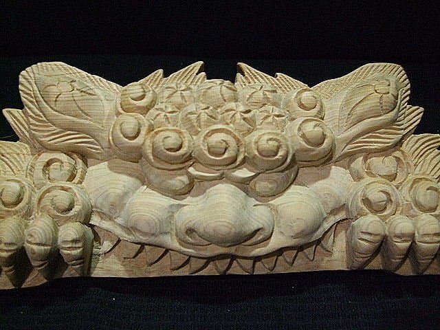 【獅子噛み】山車、だんぢり木彫り彫刻　幅30ｃｍ