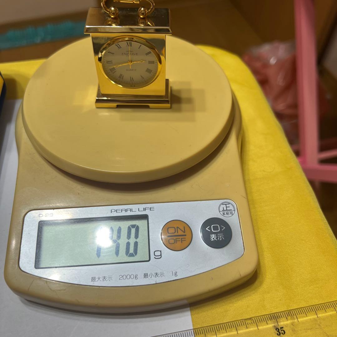 ENGRAVE ゴールドメタル 置時計　(純金メッキ) 140g