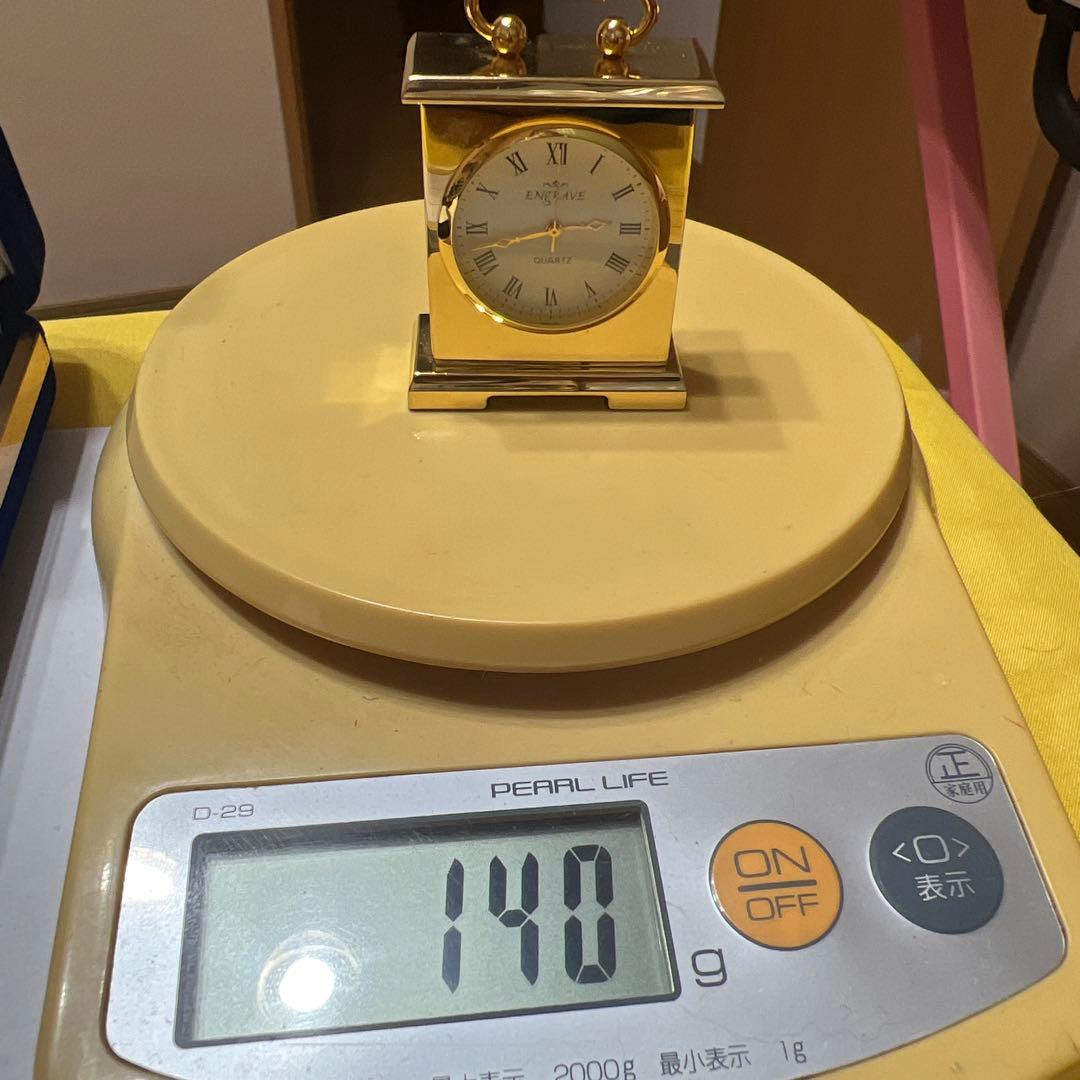 ENGRAVE ゴールドメタル 置時計　(純金メッキ) 140g