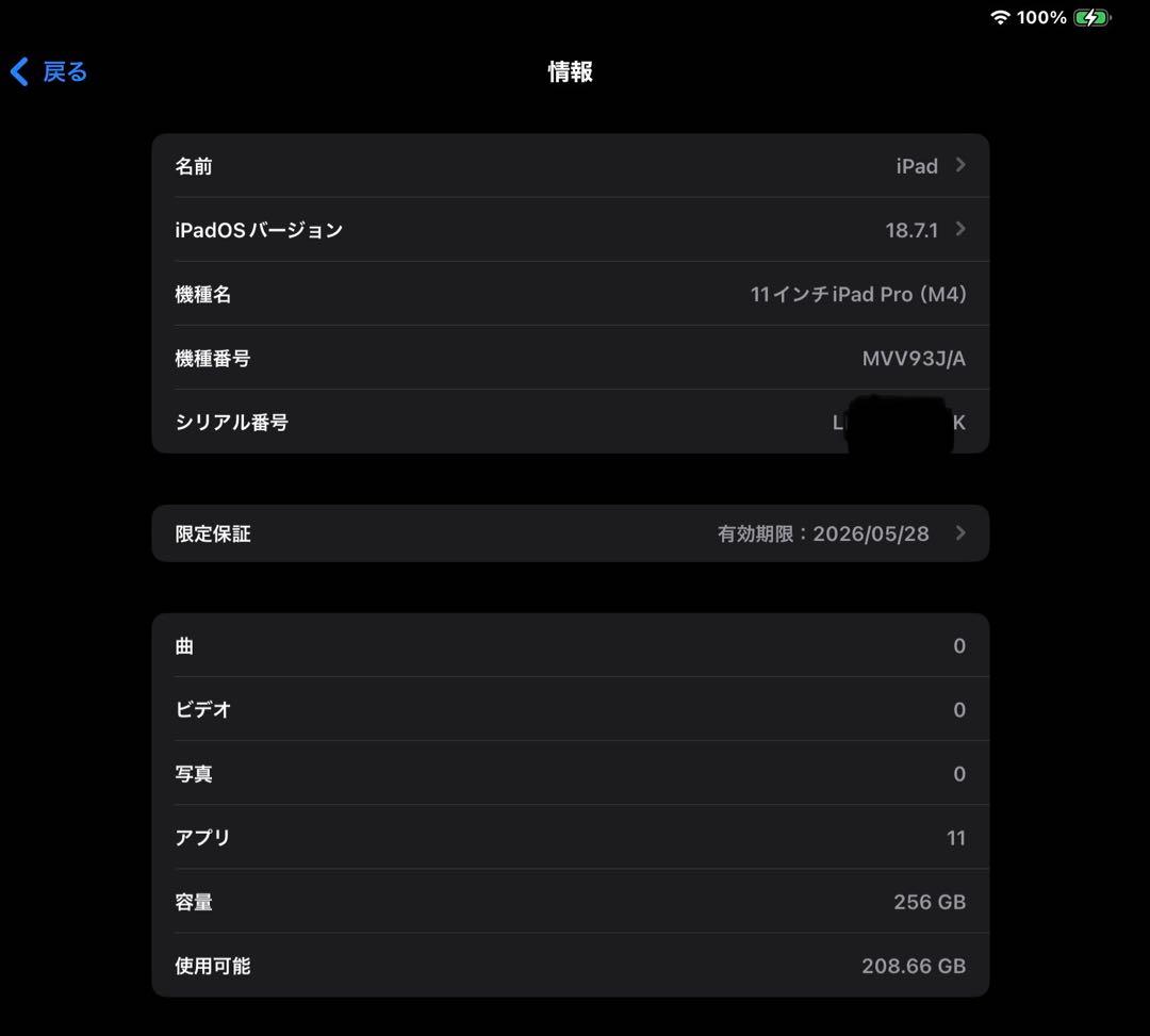 11インチ iPad Pro (M4)