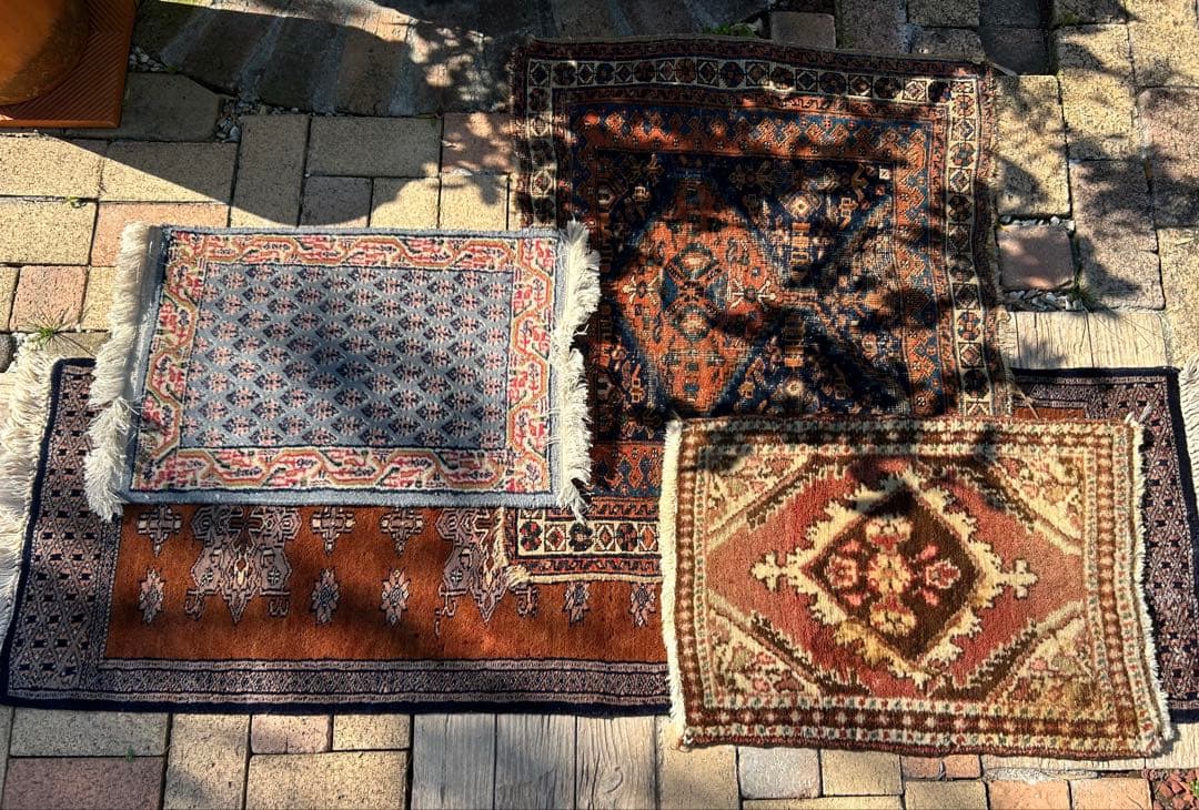 ヴィンテージ ハンドメイド ラグ カーペット マット 証明書付