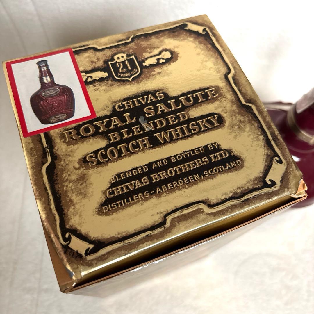 シーバス　ロイヤルサルート21年　陶器ボトル赤 巾着・箱付【古酒】