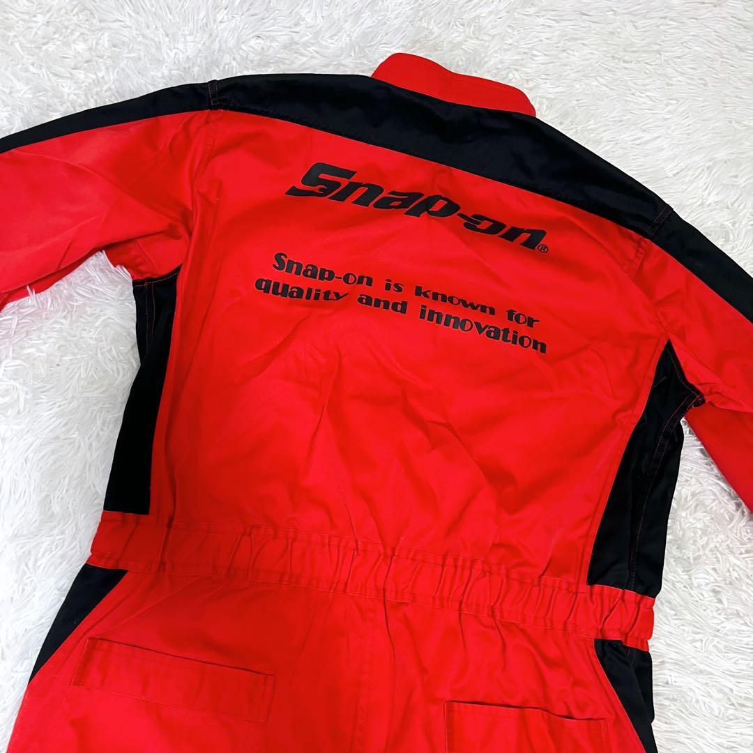 美品 スナップオン 3L オーバーオール 作業着 作業用 つなぎ レッド