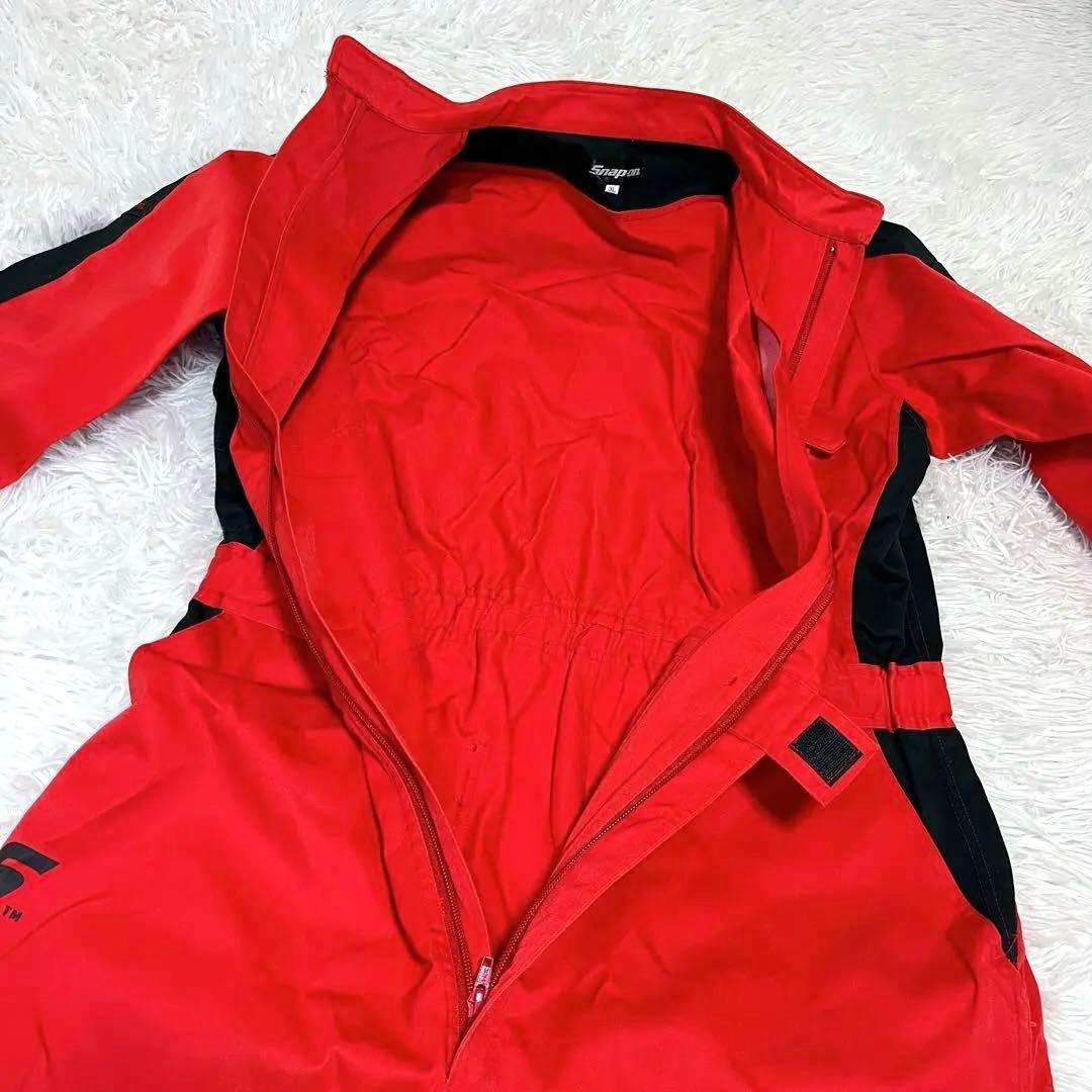 美品 スナップオン 3L オーバーオール 作業着 作業用 つなぎ レッド