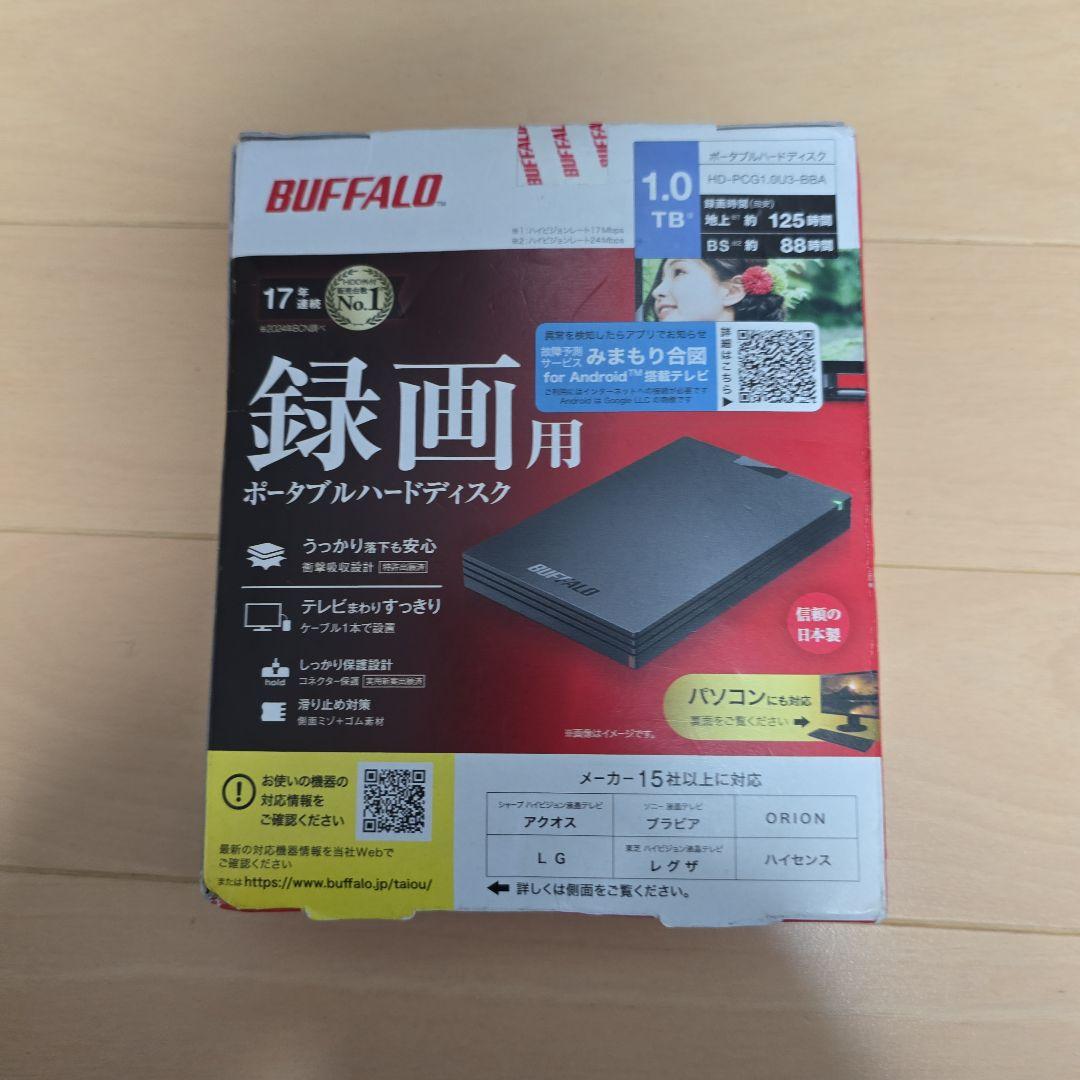 BUFFALO 1.0TBポータブルハードディスク HD-PG1.0U3-BBA