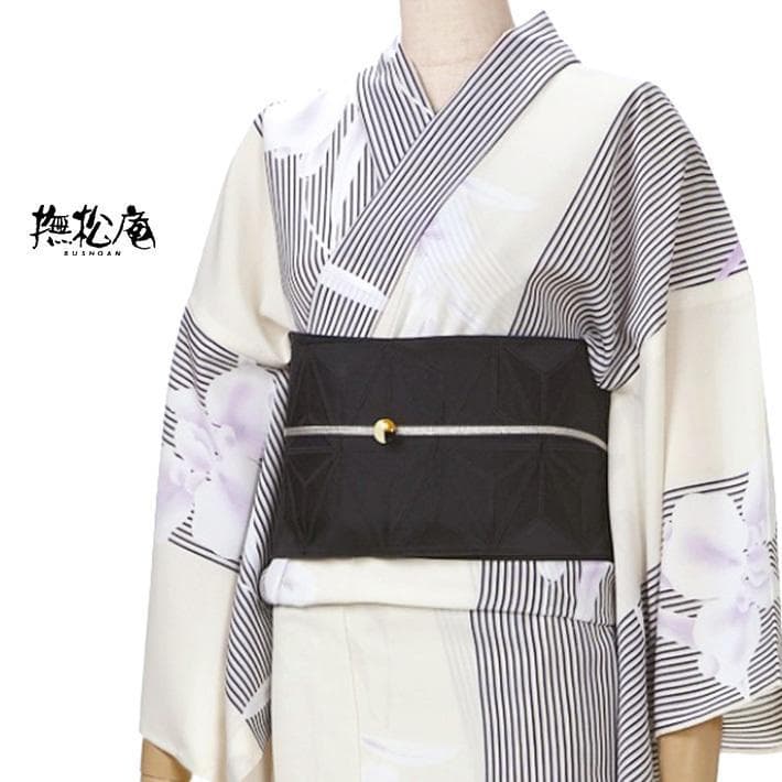 ひ*ん様 【美品】【撫松庵】夏に快適！セオα 浴衣 あやめ縞アイボリー