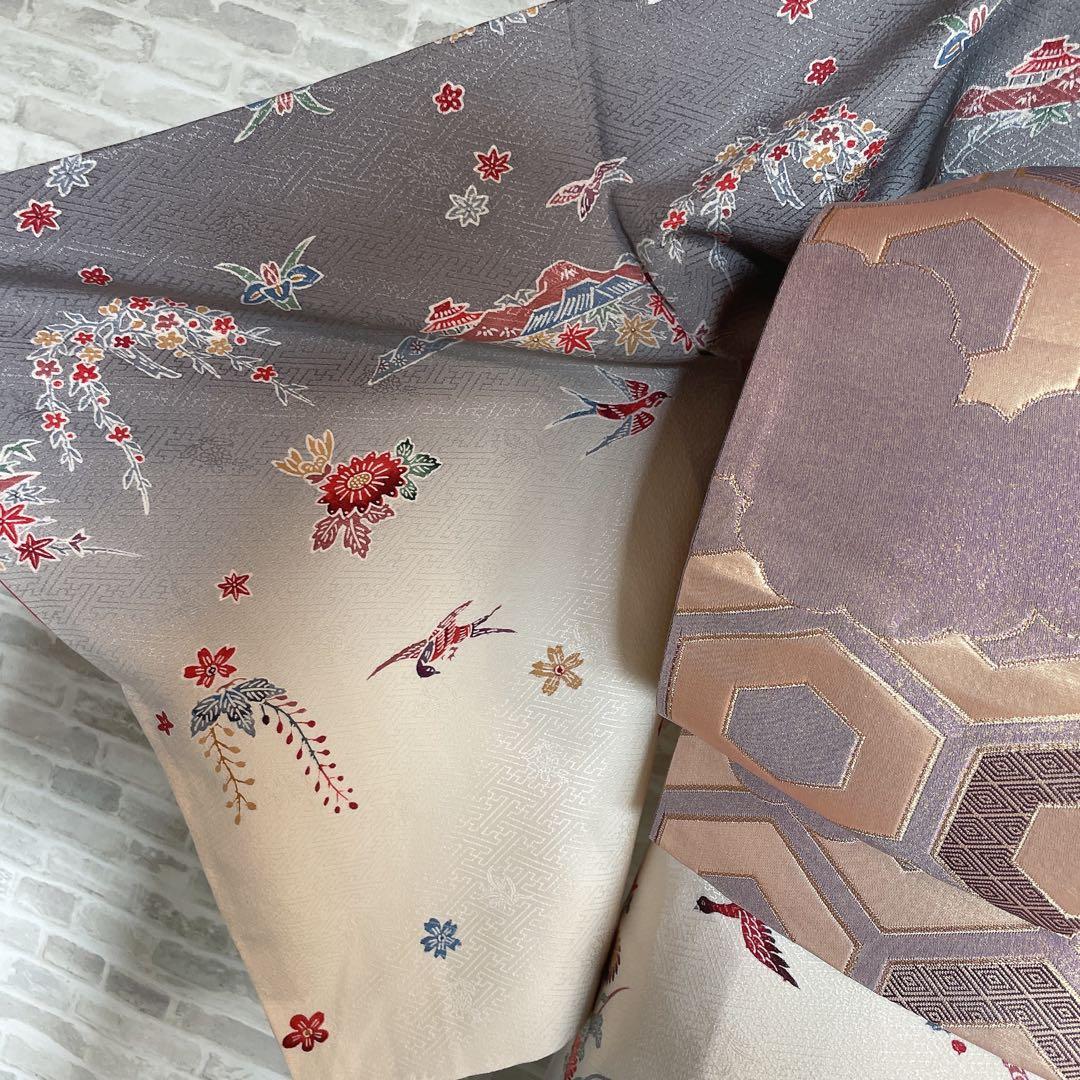 小紋のみ　型染め　紗綾形地紋　着物　P3