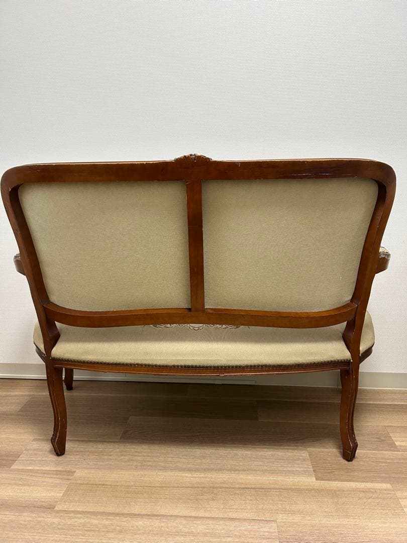 イタリア製【ゴブラン織】猫脚 ベンチソファ 2人掛け アンティーク 販売１月まで