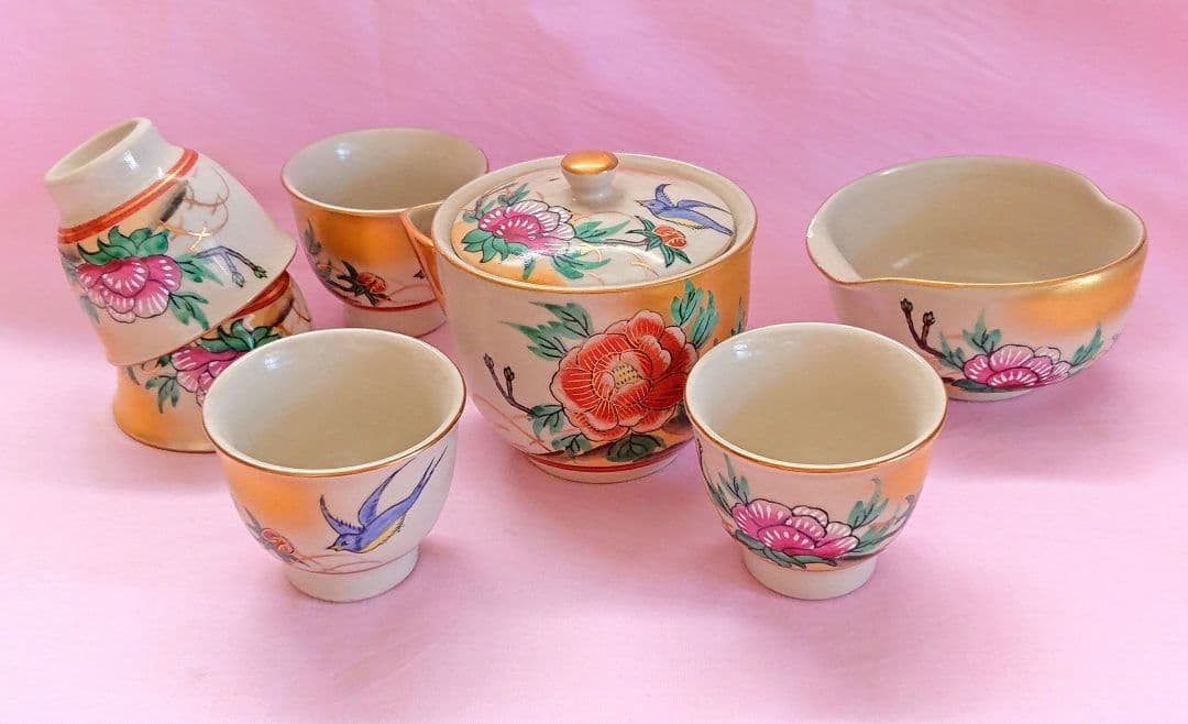 未使用 高級九谷焼 三晃造 急須&茶碗セット