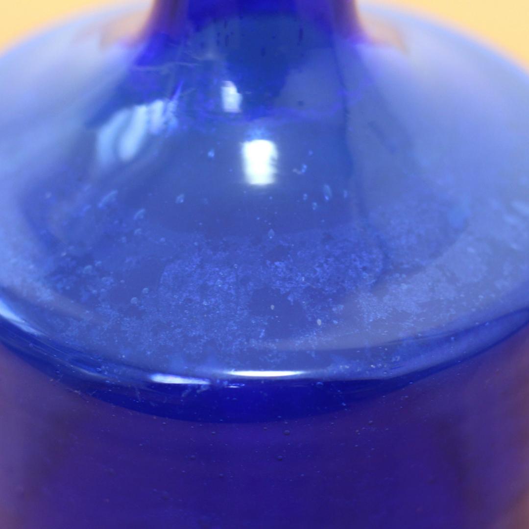 【サイン有り】Erik Hoglund　エリックホグラン　ブルーガラス 花器花瓶