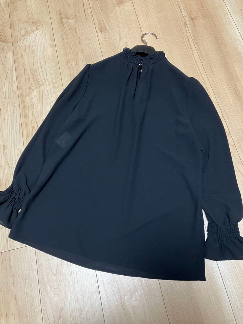 美品　ANAYI フリル　ブラウス　ブラック　黒　アナイ