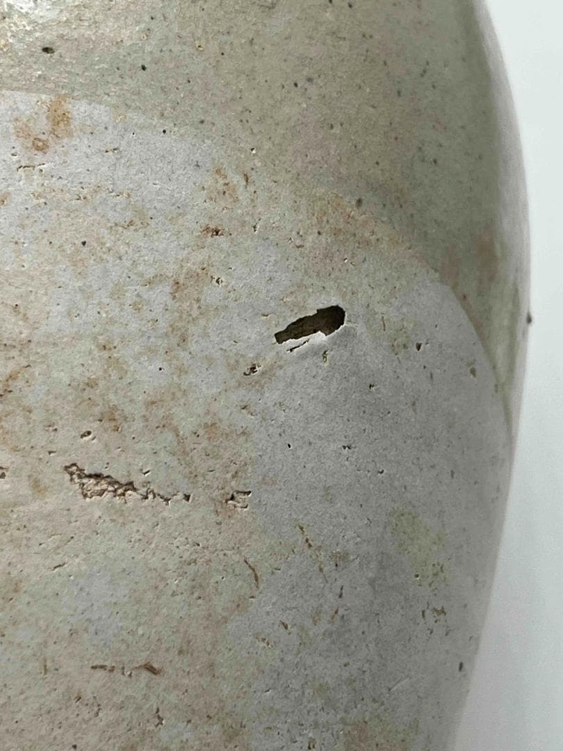 唐時代 白磁双龍耳大尊 巩県窯白瓷 【旧家旧蔵】　希少貴重　花入(B-68)