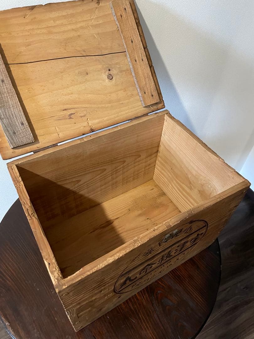 木箱　戦前　昭和レトロ　ボテ箱　自転車・バイク　アンティーク　木製収納箱　看板