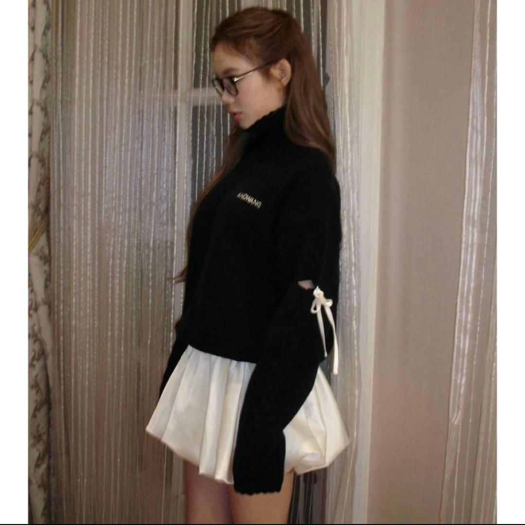 ワンピース andwang Ribbon Balloon Cutout Dress